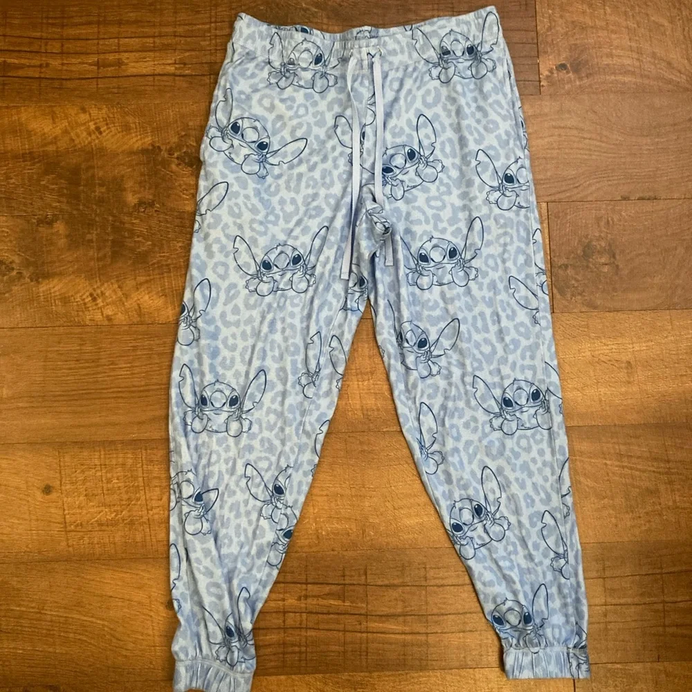 DISNEY Lilo & Stitch Blue Stitch Print Loungewear Pajama Set Women’s S - Picture 8 of 15